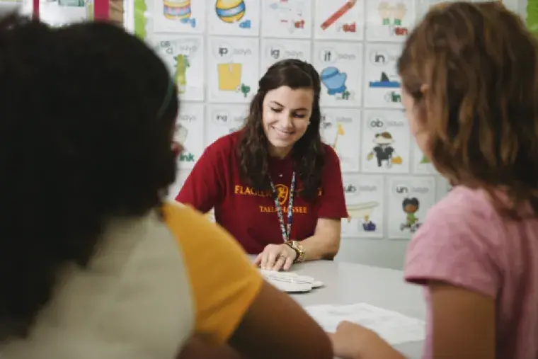 A student in a teaching classroom.