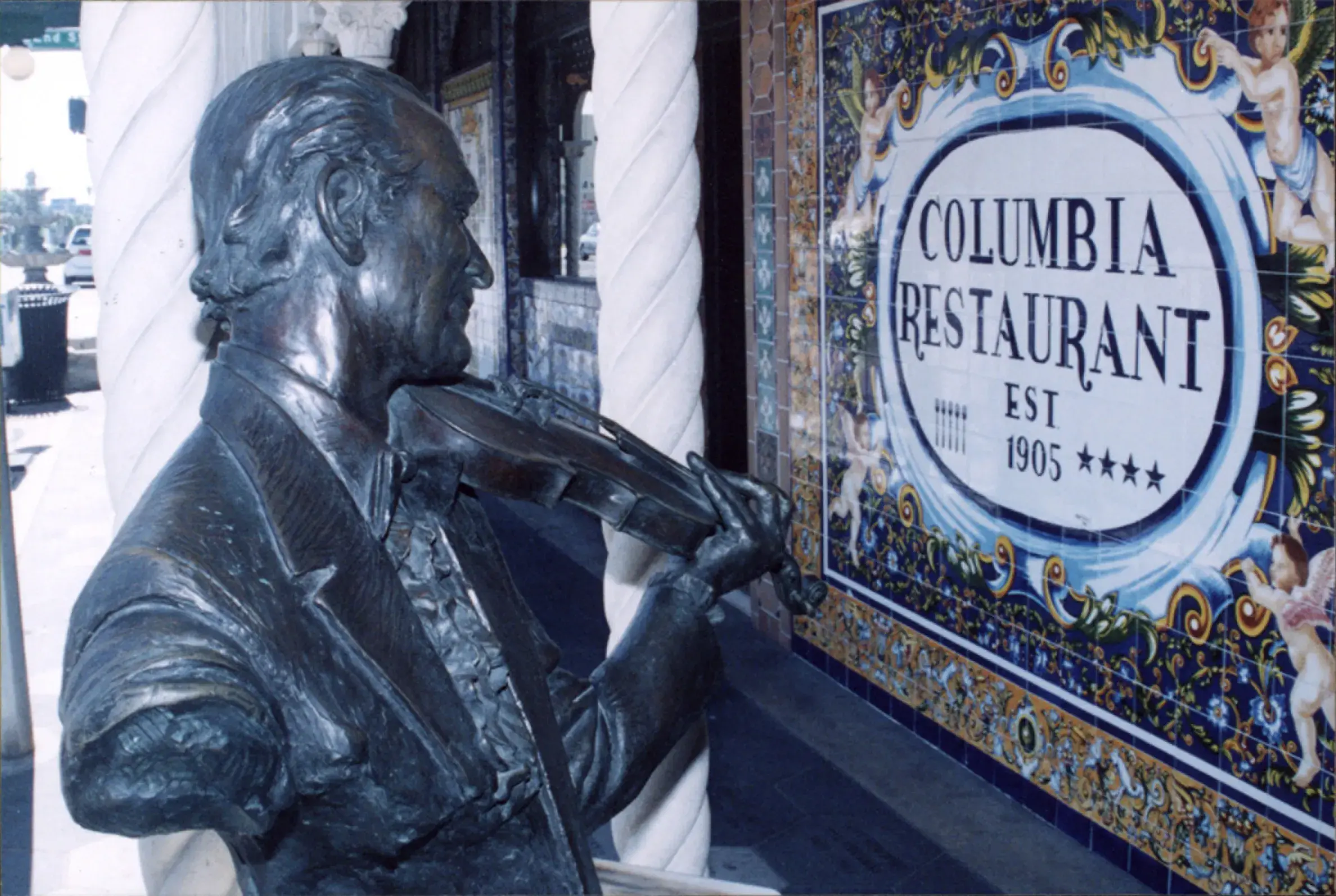 Cesar Gonzmart's Bust Watches Over the Columbia Restaurant