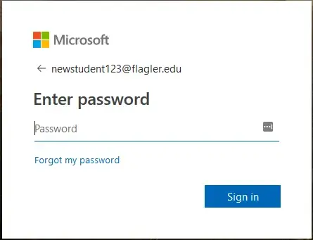Example of Microsoft Sign In